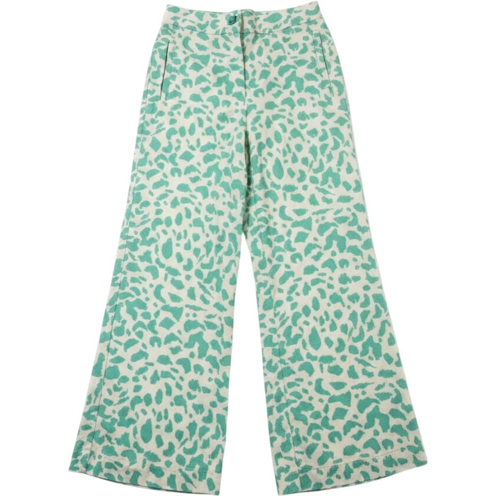 Finding Foxtale Kids Girls Mint Green Leopard Print Wide‎ Leg Lyocell Pants SZ 6